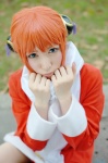 cosplay dress gintama hair_pods kagura orange_hair scarf tata rating:Safe score:1 user:nil!