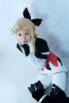 blonde_hair blouse blue_eyes boots bureiburi_deforuto cosplay gloves hairbow idea_lee miho trousers rating:Safe score:0 user:pixymisa