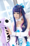 choker cosplay detached_sleeves dress hairbow misao multi-colored_hair panty_&_stocking_with_garterbelt plushie stocking_(psg) wings rating:Safe score:1 user:pixymisa