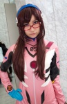 bodysuit cosplay glasses gloves hairband looking_over_glasses lumi makinami_mari_illustrious neon_genesis_evangelion rebuild_of_evangelion twintails rating:Safe score:0 user:pixymisa