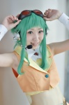 cosplay croptop goggles green_hair gumi haruno_yun headset miniskirt skirt vest vocaloid rating:Safe score:0 user:nil!
