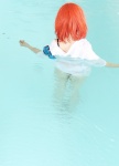 blouse bra cosplay higurashi_ran love_live!_school_idol_project m_vol.1 nishikino_maki open_clothes panties pool red_hair school_uniform wet rating:Safe score:1 user:nil!