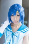 bishoujo_senshi_sailor_moon blue_eyes blue_hair bow cosplay elbow_gloves gloves mizuno_ami sailor_dress sailor_mercury skirt tiara tsuzuki_rui rating:Safe score:0 user:pixymisa
