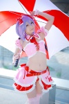 cosplay half-skirt lenfried panties purple_hair remilia_scarlet thighhighs touhou tubetop umbrella wings rating:Safe score:0 user:nil!