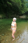 bikini capcom_gal cleavage cosplay elena igarashi_nao street_fighter swimsuit wet white_hair rating:Safe score:2 user:nil!