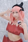 amane_(iii) amulet_devil cat_hat cosplay halter_top hinamori_amu pink_hair shorts shugo_chara! tail twintails wings rating:Safe score:0 user:nil!