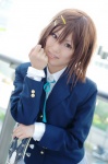 blazer blouse cosplay guitar hair_clips hirasawa_yui k-on! pleated_skirt school_uniform skirt tachibana_remika rating:Safe score:0 user:nil!