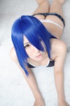 ahoge bikini blue_hair cleavage cosplay denim ikkitousen kanu_unchou kibashi shorts swimsuit rating:Safe score:3 user:nil!