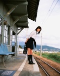 costume kneesocks school_uniform sugimoto_yumi train_station rating:Safe score:0 user:nil!