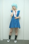ayanami_rei blue_hair cosplay neon_genesis_evangelion noriko red_eyes sailor_uniform school_uniform socks rating:Safe score:0 user:nil!