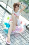 cosplay croptop hirasawa_yui inner_tube k-on! miniskirt side_ponytail skirt tachibana_remika rating:Safe score:4 user:nil!
