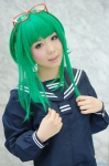 asakura_irori cosplay glasses green_hair gumi pleated_skirt sailor_uniform school_uniform skirt vocaloid rating:Safe score:1 user:nil!