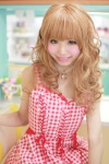 blonde_hair cosplay dress green_eyes himemiya_mahore masuwaka_tsubasa_(cosplay) necklace rating:Safe score:1 user:pixymisa