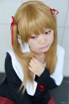 blonde_hair cosplay gakuen_alice meru_(97148) miniskirt plaid pleated_skirt sailor_uniform sakura_mikan school_uniform skirt twintails rating:Safe score:0 user:nil!