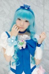 blue_hair bow choker cosplay cure_marine detached_sleeves dress hairband hayase_ami heartcatch_precure! kurumi_erika pretty_cure rating:Safe score:0 user:nil!