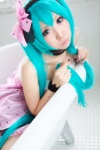 aqua_hair bathroom bathtub choker cosplay dress hairband hatsune_miku momoiro_reku tagme_song twintails vocaloid rating:Safe score:0 user:nil!