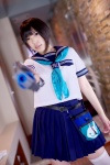 blouse gun minatsuki_naru pleated_skirt sailor_uniform scarf_tie school_uniform skirt thighhighs zettai_ryouiki rating:Safe score:0 user:pixymisa