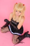 amane_misa blonde_hair boots camisole choker cleavage cosplay death_note fingerless_gloves fishnet_stockings gloves igarashi_natsumi miniskirt skirt sweet_plus_-_natmu_mix thighhighs twintails rating:Safe score:1 user:nil!