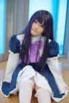 bernkastel bowtie cosplay dress ema kneehighs purple_eyes purple_hair tiered_skirt umineko_no_naku_koro_ni rating:Safe score:0 user:pixymisa