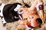 corset cosplay garrison_cap macross macross_frontier microphone miniskirt multi-colored_hair sachi_budou sheryl_nome skirt thighhighs rating:Safe score:0 user:nil!