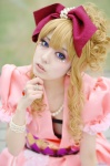 ayame_(pop'n) blonde_hair cosplay dress fuyu_tsugu hairbow pop'n_music rating:Safe score:1 user:nil!