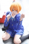 blazer blouse bookbag cosplay hoshizora_rin kneesocks love_live!_school_idol_project moniko orange_hair pleated_skirt school_uniform skirt rating:Safe score:1 user:nil!
