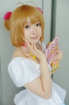 ahoge blonde_hair cardcaptor_sakura cosplay dress hairbow kanan_kaori kinomoto_sakura rating:Safe score:0 user:nil!
