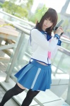 angel_beats! cosplay gun hairband nakamura_yuri pleated_skirt rinami sailor_uniform school_uniform skirt thighhighs zettai_ryouiki rating:Safe score:2 user:nil!