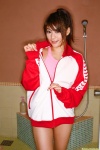 bathroom dgc_0827 fujiura_megu one-piece_swimsuit ponytail swimsuit track_jacket rating:Safe score:0 user:nil!