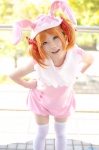 animal_ears bunny_ears cosplay dear_baby ema hairbows jumper orange_hair shugo_chara! thighhighs twintails yuiki_yaya rating:Safe score:1 user:nil!