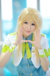 blonde_hair blouse blue_eyes cosplay cuffs hoshii_miki idolmaster jacket ribbon_tie wakame rating:Safe score:0 user:pixymisa