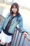 denim_jacket katou_mari necklace pleated_skirt skirt sweater thighhighs zettai_ryouiki rating:Safe score:0 user:pixymisa