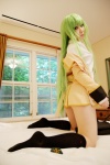 ass bed blazer blouse bottomless cc code_geass cosplay green_hair kneesocks miniskirt mosaic_kakera school_uniform skirt tatsuki rating:Safe score:5 user:nil!