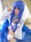 ayasiki_yusa blouse blue_hair corset cosplay original skirt_train thighhighs zettai_ryouiki rating:Safe score:1 user:pixymisa