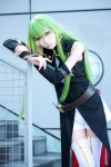 boots cc code_geass cosplay detached_sleeves green_hair houtou_singi pantyhose shorts uniform rating:Safe score:1 user:nil!