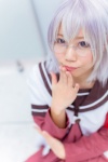 cosplay dress glasses grey_eyes ikeda_chitose jacket silver_hair yae_maiko yuruyuri rating:Safe score:1 user:pixymisa