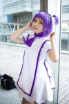 cosplay dress hachimaru hairband ojamajo_doremi pantyhose purple_hair segawa_onpu side_ponytail rating:Safe score:0 user:nil!