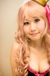 blonde_hair cleavage cosplay crown dress jin megurine_luka ribbons vocaloid world_is_mine_(vocaloid) rating:Safe score:2 user:pixymisa