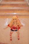 blonde_hair cleavage cosplay croptop deep_rabbit macross macross_frontier macross_frontier:_itsuwari_no_utahime saku shawl sheryl_nome shorts rating:Safe score:2 user:nil!