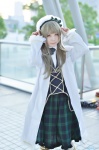 beret blonde_hair blouse cosplay jacket kneesocks no-rin skirt suzuki_akari vest yukako rating:Safe score:0 user:nil!