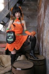 boots braids collar dress hair_ribbons kouda_ema pumpkin thighhighs rating:Safe score:0 user:nil!