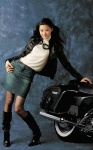 boots denim goggles jun_ji-hyun leather_jacket miniskirt motorcycle skirt rating:Safe score:1 user:nil!