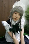 apron blouse cosplay hairband izayoi_sakuya jumper maid maid_uniform silver_hair takahashi_ulicle touhou twin_braids rating:Safe score:0 user:nil!