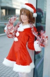 cosplay dress hirasawa_yui k-on! santa_costume shiina_yun stocking_cap thighhighs zettai_ryouiki rating:Safe score:1 user:nil!