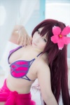 bikini_top cleavage cosplay fate/grand_order purple_hair saku sarong scathach_(fate/grand_order) shadow_queen swimsuit rating:Safe score:1 user:nil!