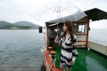 dress hatano_hiroko natsu_no_owari_no_tabi rain striped umbrella rating:Safe score:0 user:nil!