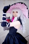 bowtie cosplay dress elbow_gloves gloves melty okoge petticoat plushie shining_hearts white_hair witch_hat rating:Safe score:0 user:pixymisa