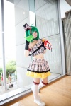 ahoge cosplay croptop green_hair hat macross macross_frontier miniskirt plushie ranka_lee skirt tama_(ii) thighhighs twintails zettai_ryouiki rating:Safe score:0 user:pixymisa