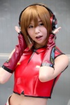 cosplay croptop elbow_gloves fingerless_gloves gloves headphones itsuki_akira sakine_meiko vocaloid rating:Safe score:0 user:pixymisa