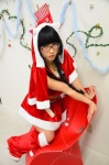 glasses kitami_eri leggings miniskirt santa_costume shawl skirt rating:Questionable score:1 user:nil!